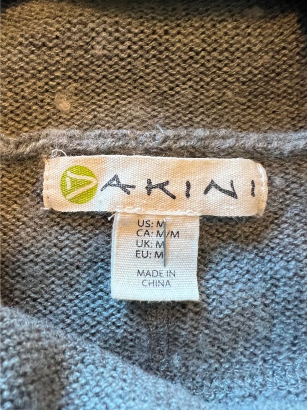 Dakini Sweater Dress Tunic Grey Knit Wool Blend Cowl Neck Zip Pockets Medium - Picture 5 of 8